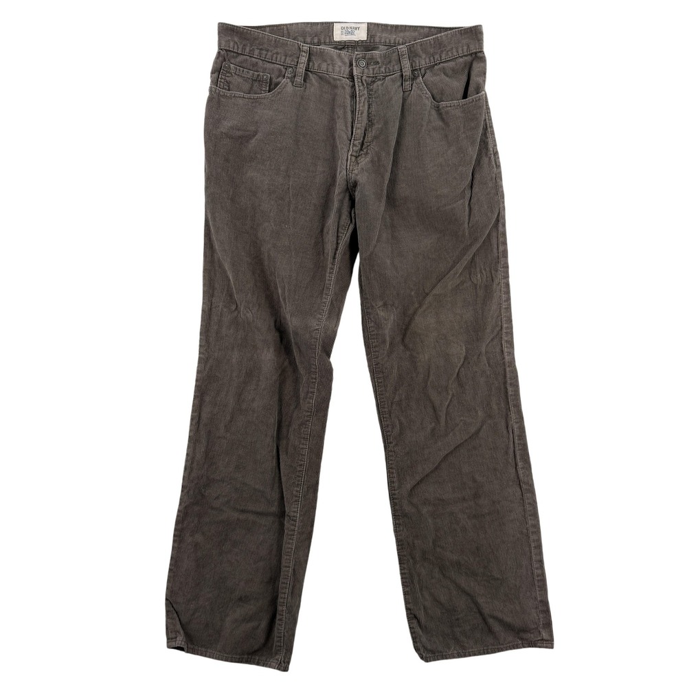 Old Navy Mens Corduroy Pants 33x32 Brown Straight Leg 5-Pocket Casual Chino Soft